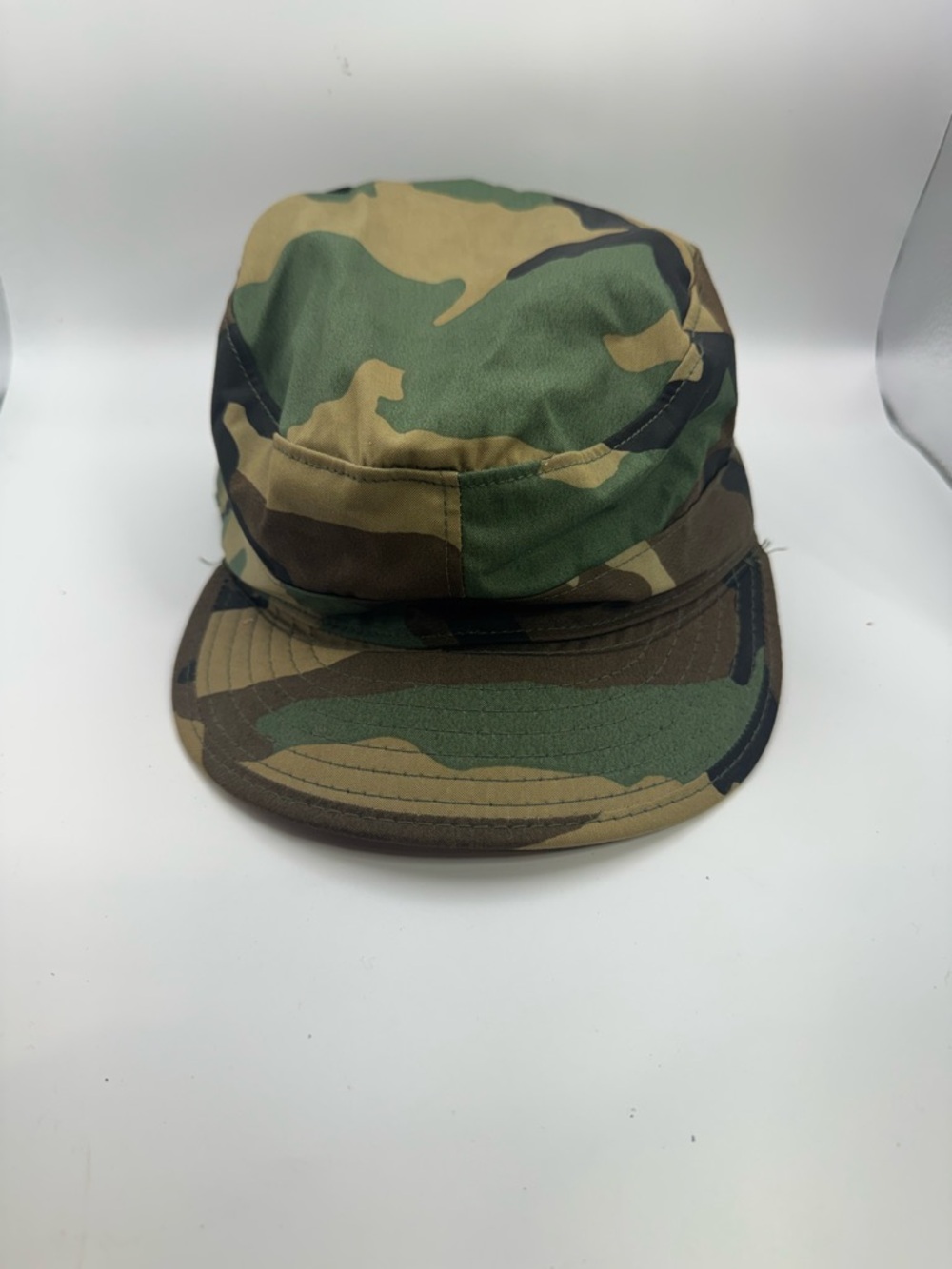 1987 Vintage US Military Woodland Camo Winter Patrol Cap - Size 7